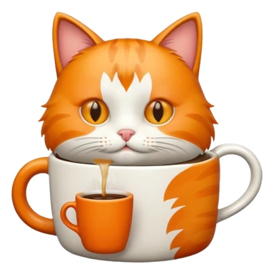 Cat drinking coffee sticker