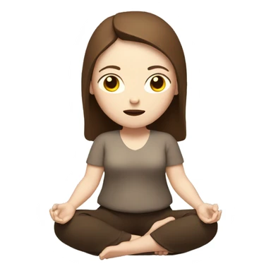 women with white skin and brown hair in a meditation energy sticker