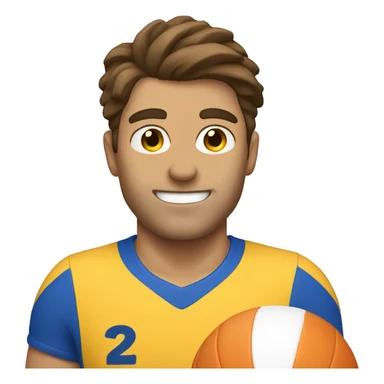 man with brown hair spiking a volleyball  sticker