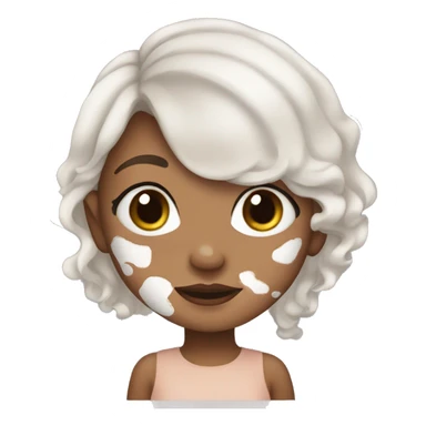 girl with vitiligo and white hair sticker