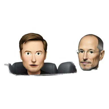 Elon musk with steve jobs in car sticker
