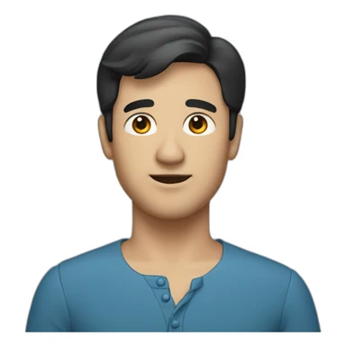 A man with short Black hair in a blue dress sticker