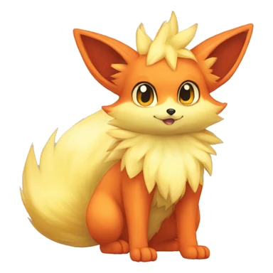  Fennekin-Flareon—Vulpix-Fakemon Full body sticker