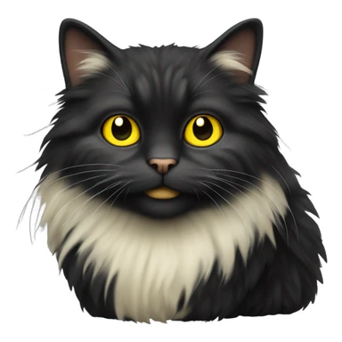 black and yellow fluffy cat sticker