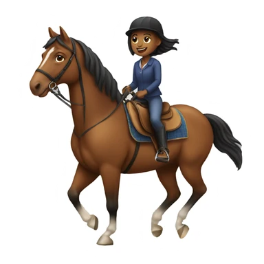 Girl riding horse sticker