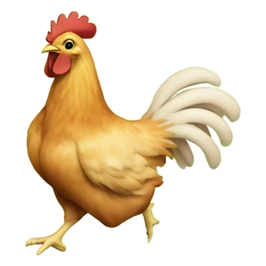 Chicken breast running from green peas sticker