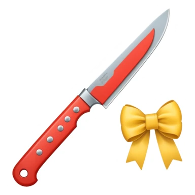 knife with little bows around it sticker