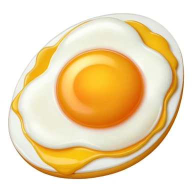 1 fried egg with 45 degree angle on red background color #C4151C without plate or anything under the egg sticker