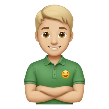 make an emoji with a tutor in a green polo shirt sticker