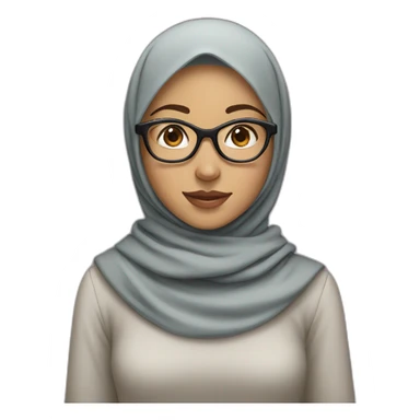 a girl with hijab and glasses sticker