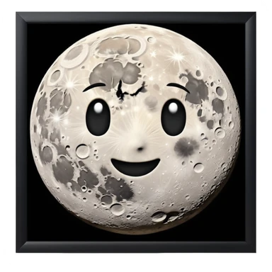Create a emoji hidden S in moon surface  sticker