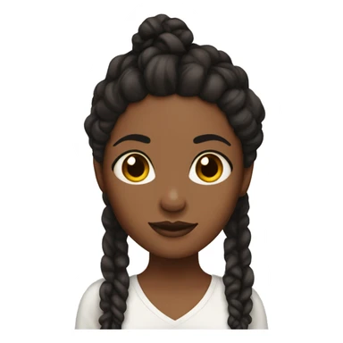 A girl with black eyebrows and locs with brown skin sticker