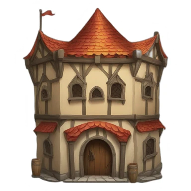 medieval building carnival funhouse sticker
