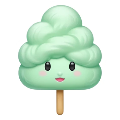 green Cloud Cotton Candy – light white puff, oversized and airy. sticker