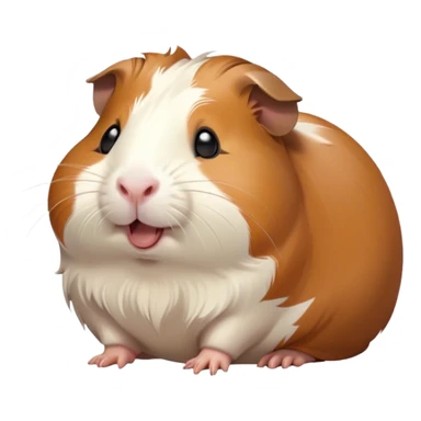 Cinematic Cute Yawning Brown and White Banded Guinea Pig Portrait Emoji, Head tilted slightly with a dramatic, wide-open yawn, revealing a soft, banded coat of brown and white with tiny, droopy ears, round dark eyes barely open in drowsy contentment, Simplified yet irresistibly adorable features, highly detailed, glowing with a soft, cozy glow, high shine, relaxed yet expressive, stylized with a touch of whimsy, bright and endearing, soft glowing outline, capturing the essence of a sleepy yet affectionate guinea pig, so drowsy it feels like it could stretch out of the screen and curl up for a nap! sticker