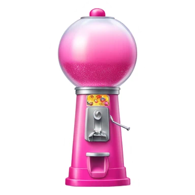 Pink ombre tall round bubblegum machine with glitter  sticker