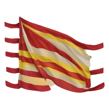 Es una bandera sin mástil de con el orden de barras horizontales de colores siguiente: amarillo, rojo, amarillo, rojo, amarillo, rojo, amarillo, rojo y amarillo. sticker