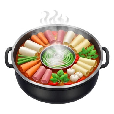 chinese hotpot, steaming, ingredients visible sticker