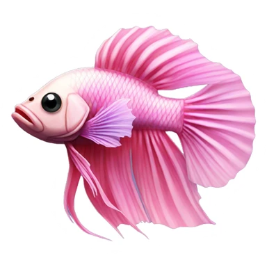 pink male betta fish with beautiful grills sticker