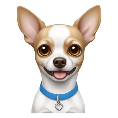 Chihuahua white with blue and brown sticker