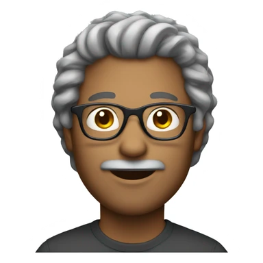 male with gray curl yhair and glasses sticker