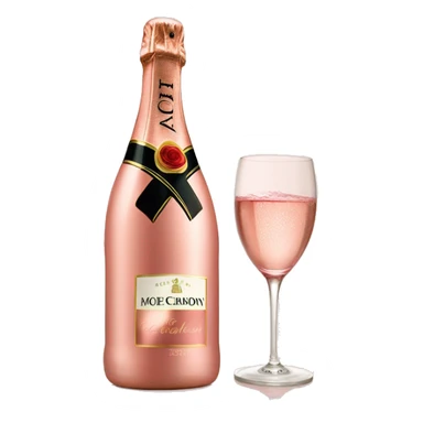 Bottle of Moët et Chandon Rose Champagne sticker