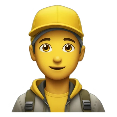 Yellow cap with boy sticker