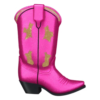 All glitter pink cowboy boots sticker