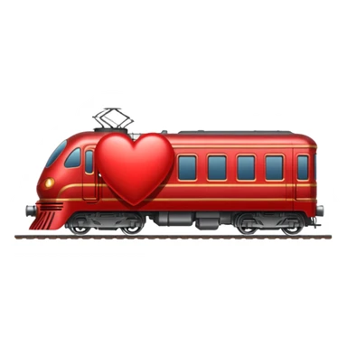 heart with a train motif sticker