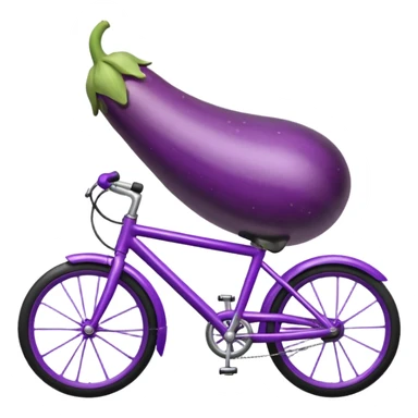 An eggplant riding a bike sticker