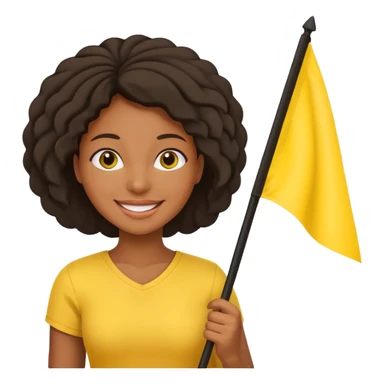 yellow  Flag holder black woman sticker