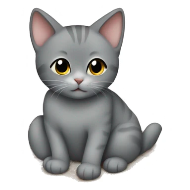 small gray cat on a blanket sticker