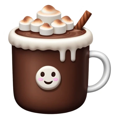hot chocolate with marshmallows floating on top sticker