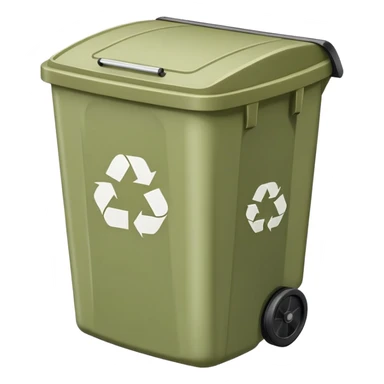 large realistic pastel olive recycle bin with lid closed sticker