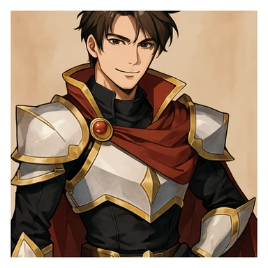 anime style handsome man with light skin in cosplay costume, confident and hot appearance sticker