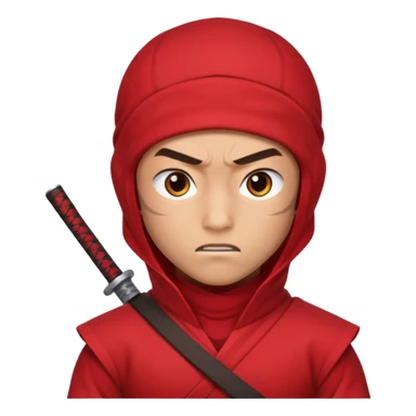 brown ninja red clothes sticker