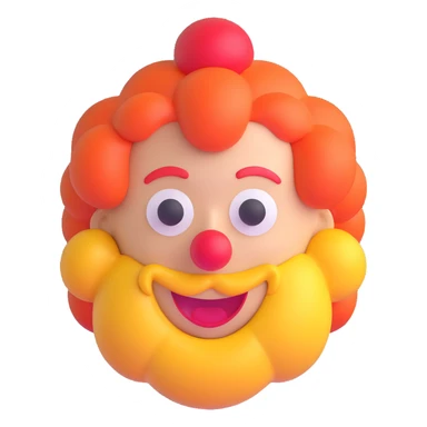 clown's wig only, no clown, 3d emoji style sticker