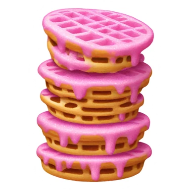 Stack of waffles that are pink with glitter  sticker