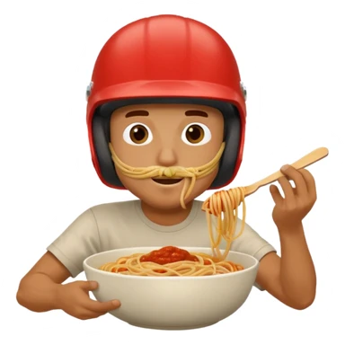 A man skateboarding while eating a bowl of spaghetti sticker