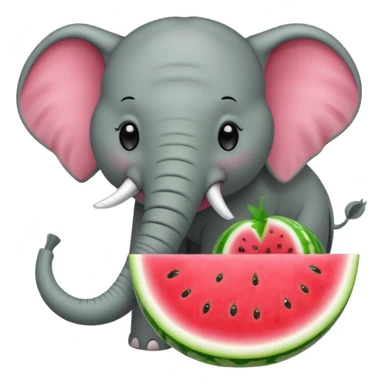 elephant eating watermelon sticker