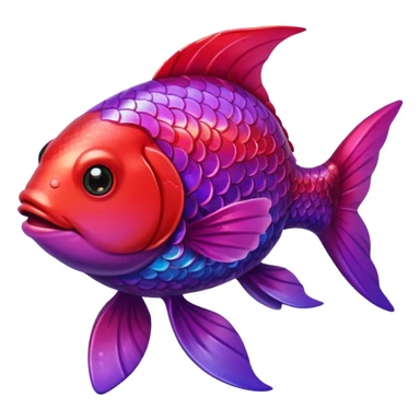 color gradient between red and purple glitter cute happy fish carp sticker