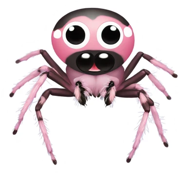 Cute regal Jumping spider pink teeth sticker