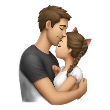 Cat kiss girl sticker