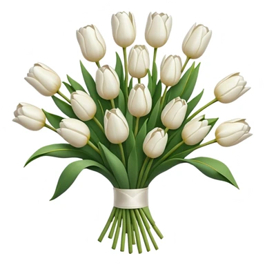 White tulips bouquet sticker