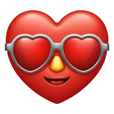 a heart with sunglasses sticker