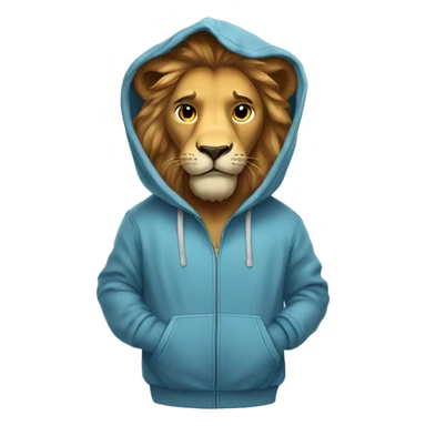 Lion wearing a hoddie  sticker