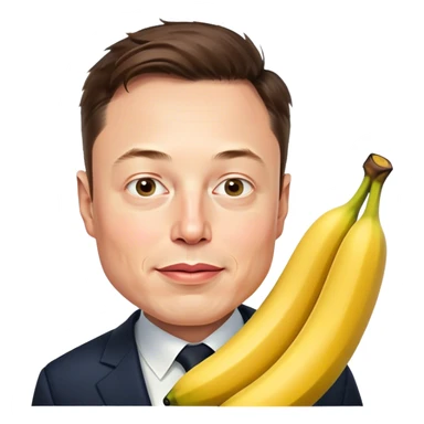 Ilon musk with banana sticker