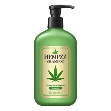 Realistic "Hempz" brand, shampoo sticker