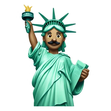 Statue of liberty with moustache sticker