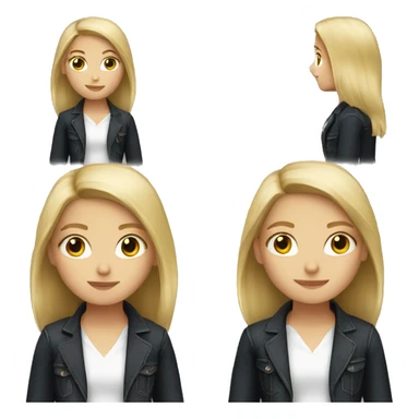 Blond girl in blue jeans and black blazer sticker